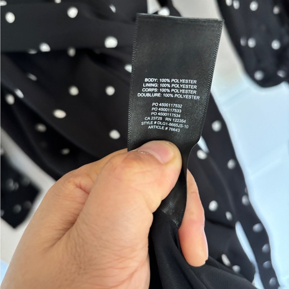 Babaton Black and White Long Sleeve Sundress with Notched Collar - Picture 7 of 8